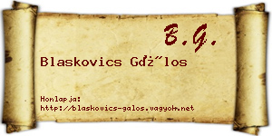 Blaskovics Gálos névjegykártya
